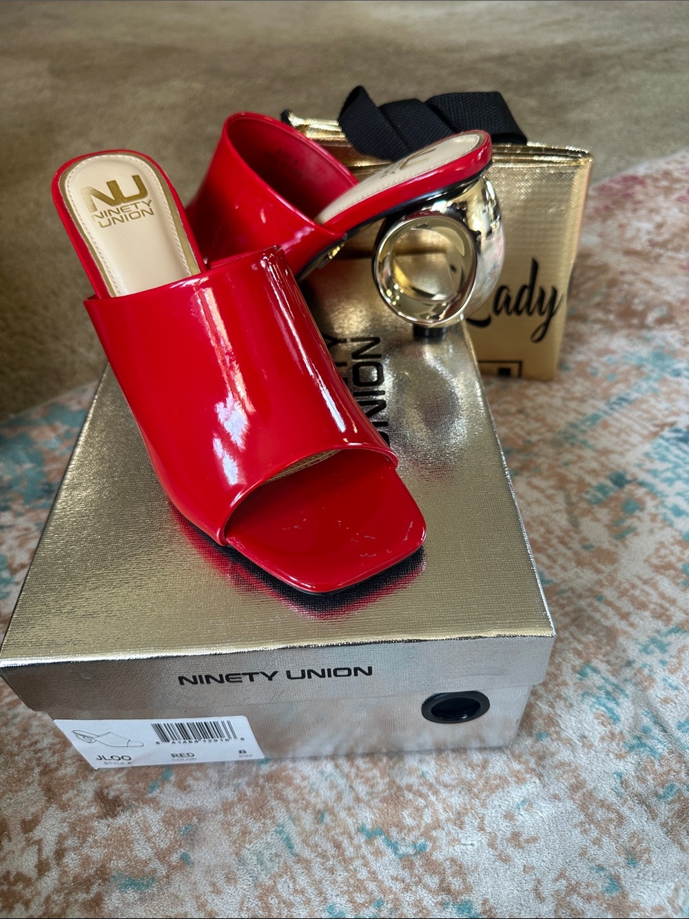 Ninety Union Red Patent Slip-On Mules
